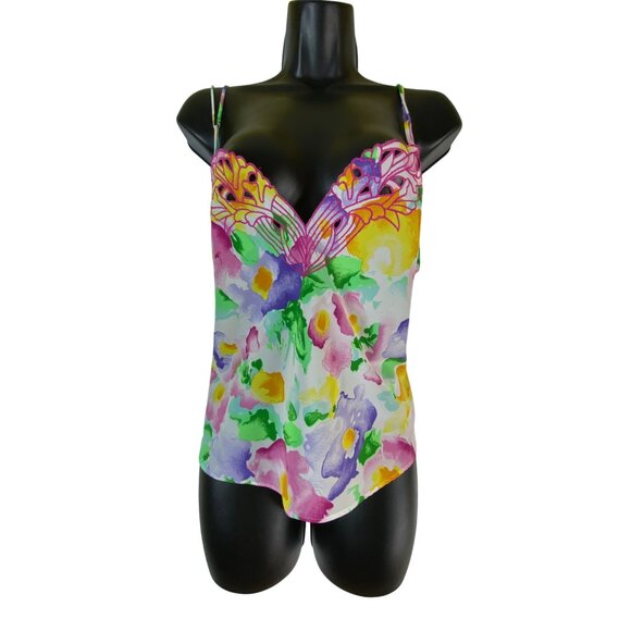 Vintage Victoria's Secret Floral‎ Two-Piece Pajama Short Set Large Eighties Rock - Picture 7 of 13